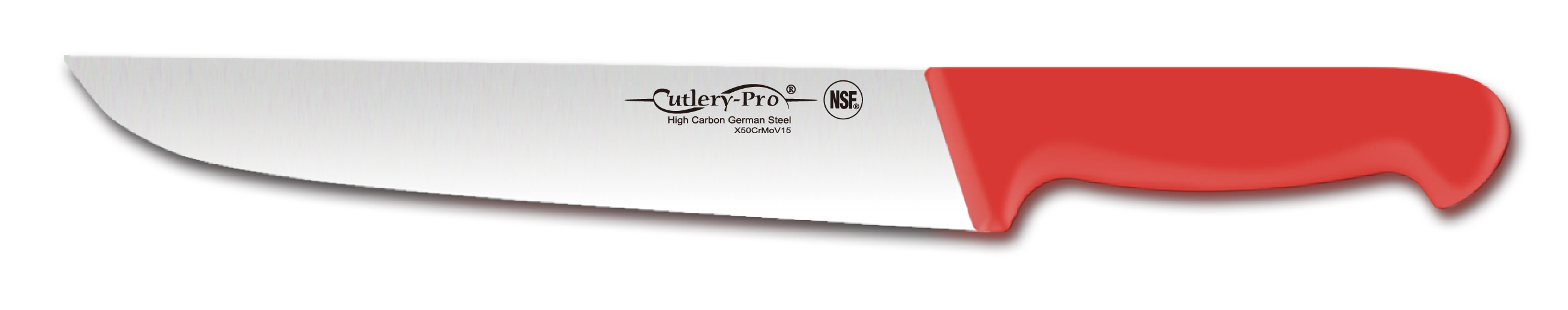 سكين جزار مستقيم 15cm أحمر مقبض — Cutlery Pro