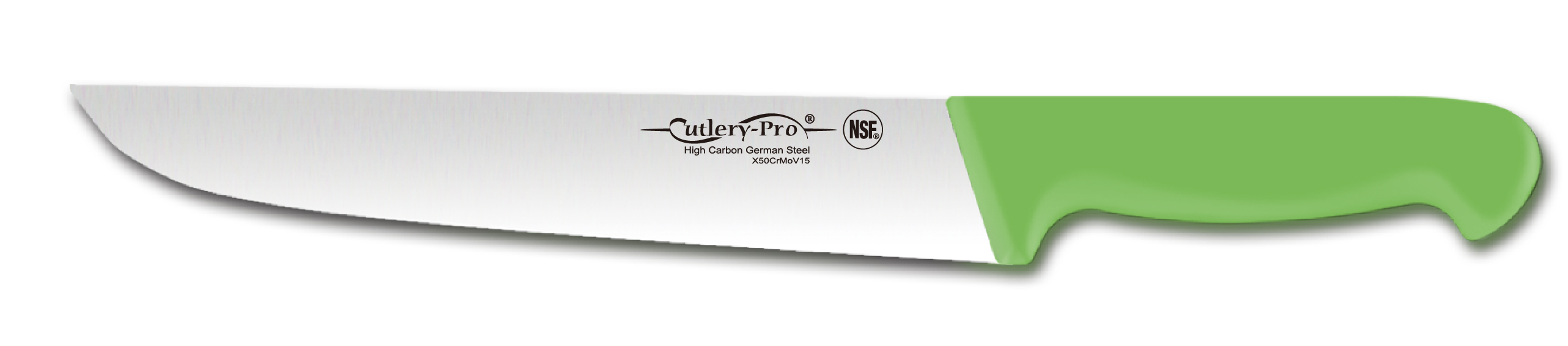 15cm Straight Butcher knife, GR201 green handle. CUTLERY PRO