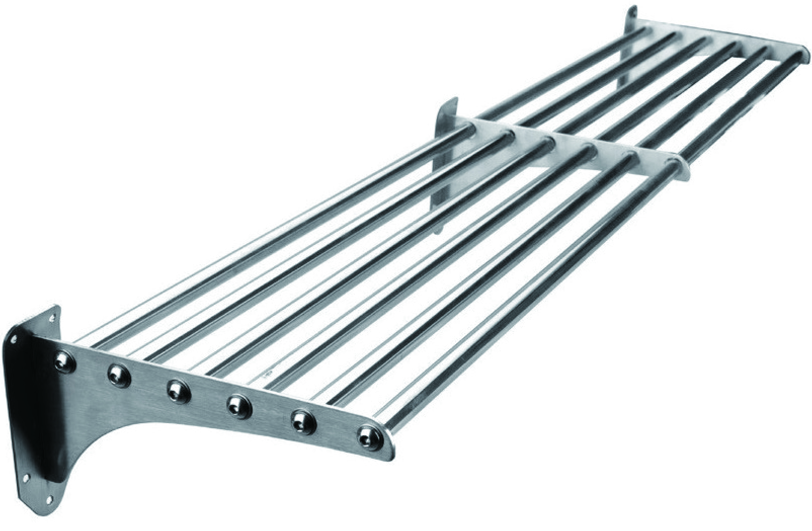 Stainless Steel Tubular Wall Shelving 6 Tubes 160x40cm
