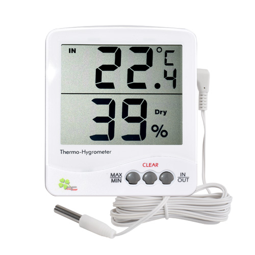 Jumbo Display Digital Thermo-Hygrometer with External Probe — ALLA France
