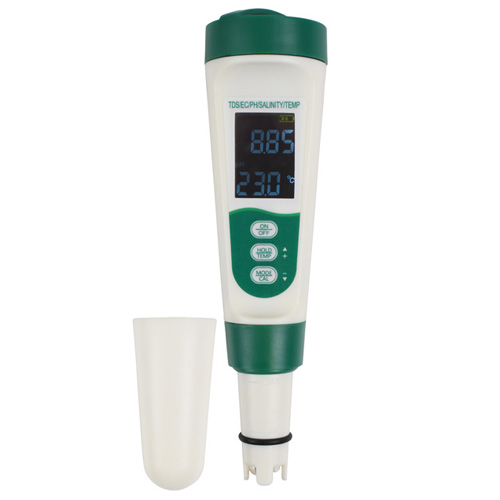 Five-in-One Water Quality Tester: pH, TDS, EC, Salt and Temperature — ALLA France