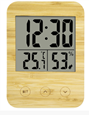 Clock, Thermometer and Hygrometer with Bamboo Frame